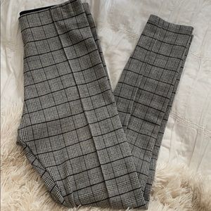 Zara Glen Plaid Leggings with front center hem